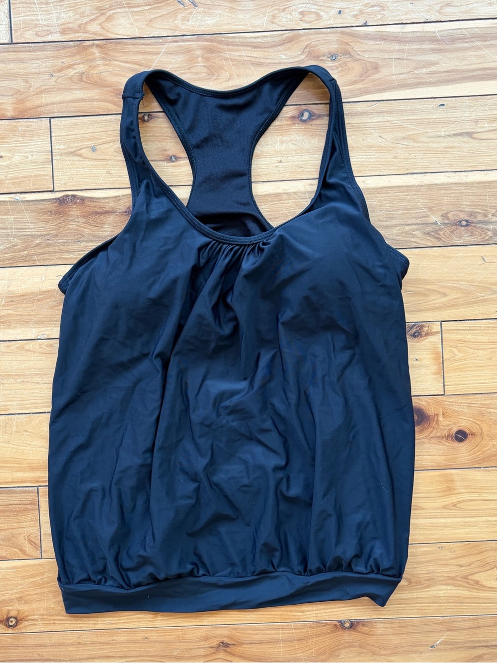 SHEIN Black Racerback Swim Tank